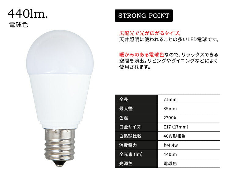 LED電球 E17(440lm・40W相当)
