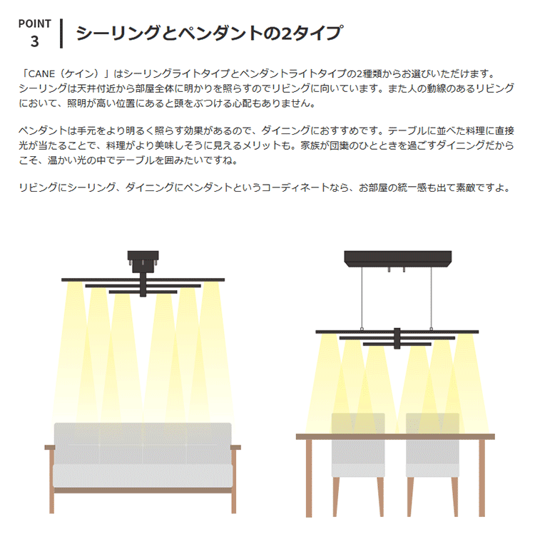 LEDペンダントライト LEDシーリングライト ケイン 混合ページ