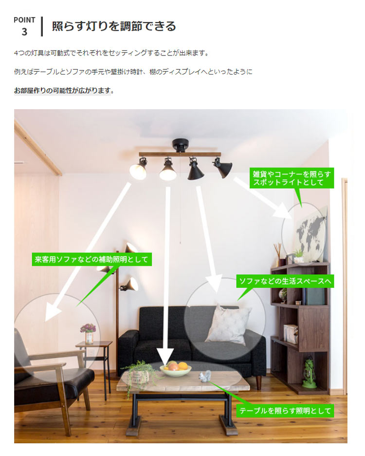 シーリングライト 4灯 アロンザ
