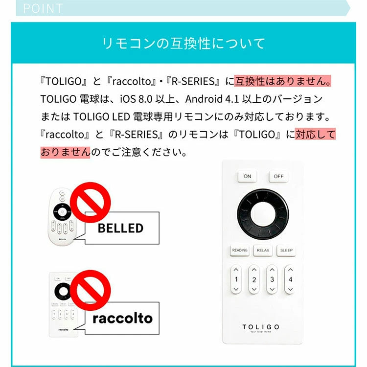 調光調色LED電球 TOLIGO 2.4G+wifi E17 ■4球セット