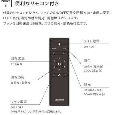 LEDシーリングファンライト バズー