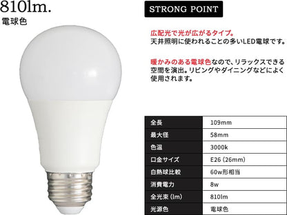 LED電球 810lm E26