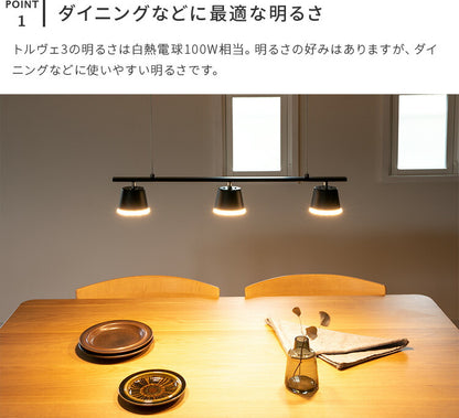 LEDペンダントライト 3灯 トルヴェ