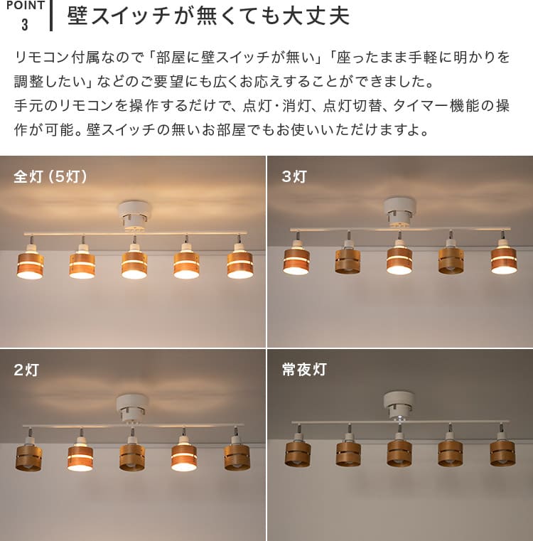 リモコン付きシーリングライト BBS-118 シーリングライト 5灯 レダ ストレート（リモコン付