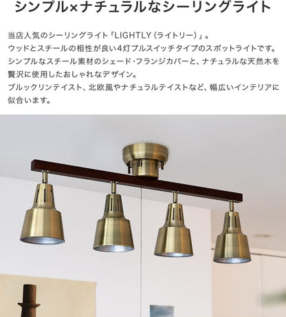 シーリングライト 4灯 ライトリー 本体＋LED電球
