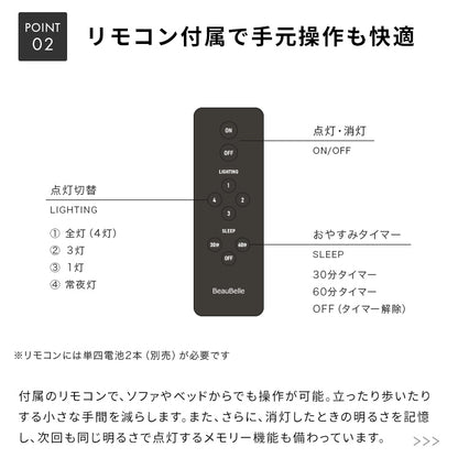 シーリングライト 4灯 シェイ