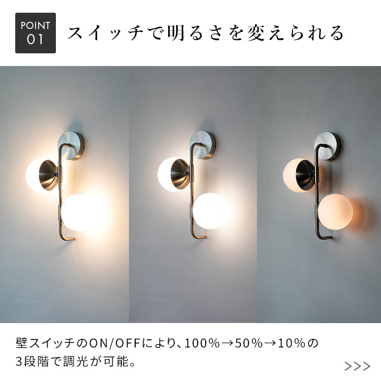 LEDウォールライト 2灯 ジェイデン