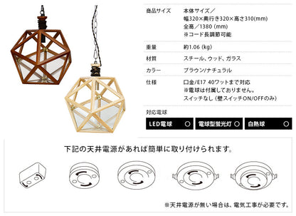 ペンダントライト 1灯 エレイン フェイクグリーンセット