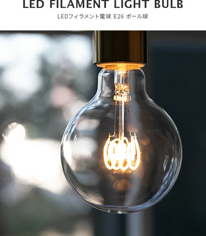 LEDフィラメントボール電球 E26 非調光 ■電球色 6個セット
