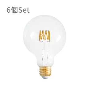 LEDフィラメントボール電球 E26 非調光 ■電球色 6個セット