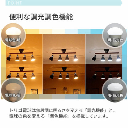 調光調色LED電球 TOLIGO 2.4G+wifi E17 ■3球セット