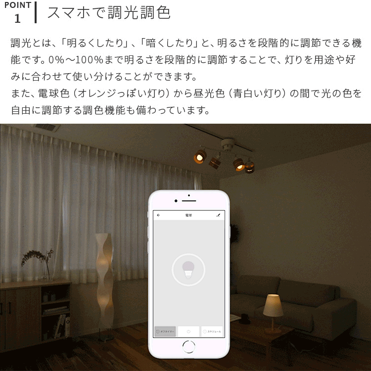 調光調色LED電球 TOLIGO 2.4G+wifi E26 ■6球セット