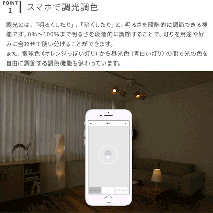 調光調色LED電球 TOLIGO 2.4G+wifi E26 ■6球セット