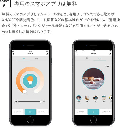 調光調色LED電球 TOLIGO 2.4G+wifi E26 ■6球セット