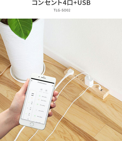 TOLIGO 4口コンセントUSB2口付き